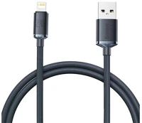 Baseus CAJY000001 Crystal shine usb-lightning kábel, 2.4a, 1.2m (fekete) kép