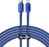 Baseus CAJY000303 Crystal shine usb-c lightning töltőkábel, 20w, pd, 2m, kék kép