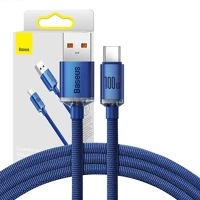 Baseus CAJY000403 Usb-kábel a usb-c  crystal shine, 5a, 1.2m (kék) kép