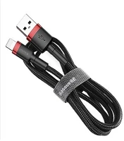 Baseus CALKLF-BG1 Cafule usb lightning 2.4a 1m  szürke-fekete kábel kép