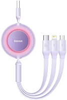 Baseus CAMJ010105 bright mirror 3 usb 3 az 1-ben kábel mikro usb lightning usb-c 66w 2a 1.1m kép