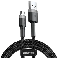 Baseus CAMKLF-HG1 Cafule 3m 2a usb a/micro usb fekete-szürke adat- és töltőkábel kép