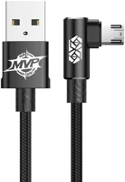 Baseus CAMMVP-B01 Mvp usb-micro usb ferde, könyök kábel 1,5a 2m (fekete) kép
