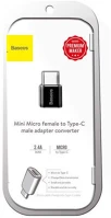 Baseus CAMOTG-01 Converter micro female to type-c male black kép