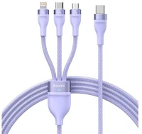 Baseus CASS030205 Flash series 2 usb 3w1, usb-c + micro usb + lightning, 100w, 1.5m (fioletowy) kép