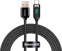 Baseus CASX020001 Usb-usb-c kábel kijelzővel, 66w, 1m, fekete kép