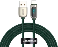 Baseus CASX020106 Usb-usb-c kábel kijelzővel, 66w, 2m, zöld kép