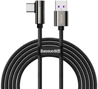 Baseus CATCS-C01 Legend adatkábel (usb - type-c, 66w, gyorstöltés támogatás, 200cm, törésgátló, cipőfűző minta) fekete kép