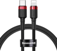 Baseus CATLKLF-91 Cafule usb-c–lightning pd kábel, 18w, 1m, fekete-piros kép