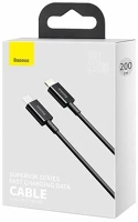 Baseus CATLYS-C01 Superior series pd 20w 2m usb-c - lightning fekete kábel kép