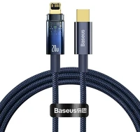Baseus CATS000003 Explorer usb-c-lightning kábel 20 w 1m kék () kép