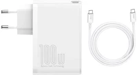 Baseus CCGAN2P-L02 Gan2 pro fali töltő, 2x usb-a + 2x usb-c, usb-c kábellel, 100w, eu, fehér kép