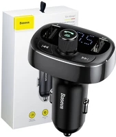 Baseus CCMT000301 S-09, bluetooth fm t-típusú transmitter (fekete) kép