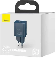 Baseus CCSUP-B03 Travel charger set super si 1c pd fast charger 20w blue eu () kép