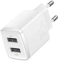 Baseus CCXJ010202 Kompakt gyorstöltő 2x usb, 10.5w fehér kép
