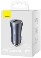 Baseus CGJP000013 Car charger golden contactor pro fast charger c+c 40w gray () kép
