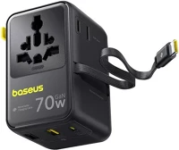 Baseus ENERCORE CG11 70w, 1×ac + 2×usb-a + 1×usb-c + 1×usb-c automata behúzós kábel kép