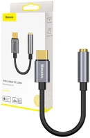 Baseus IN16615 L54 usb-c audioadapter + 3,5 mm-es mini jack csatlakozó (szürke) kép