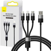 Baseus IN32612 Quick charge usb to m+l+c   starspeed 3.5a 0,6m (black) kép