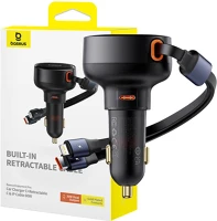 Baseus IN33840 Car charger  enjoyment usb-c with usb-c cable and lightning  60w (black) kép