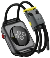 Baseus LBAPWA4-AGY Apple watch series 3  pótszíj (egyedi méret, textil, állítható, légáteresztő) fekete kép