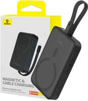 Baseus P10022109113-00 Magnetic mini powerbank, 10000mah, lightning, 20w, magsafe (fekete) kép