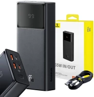 Baseus P10022906113-00 Power bank  os star-lord, 20000mah 65w + usb - usb-c cable (black) kép