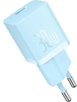 Baseus P10110902313-00 Gan5 mini 30w univerzális hálózati töltő adapter kék +1m 100w kábel kép