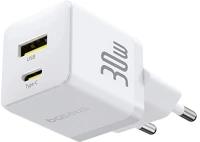 Baseus P1011160A213-00 Palm hálózati töltő usb+type-c aljzat 30w, pd gyorstöltő 3.0, fehér kép