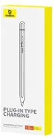Baseus P80015806211-02 Tablet tool pen smooth writing 2 with led indicator + active replaceable tip for ipad, with usb-a to lightning cable, white () kép