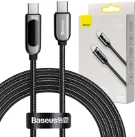Baseus USB-C-USB-C KIJELZŐKÁBEL, 100 W, 2 M Usb-c-usb-c kijelzőkábel, 100 w, 2 m (fekete) kép