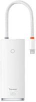 Baseus WKQX050102 Lite 6in1 adapter usb-c 2x usb 3.0 + usb-c pd + hdmi + sd/tf hub fehér () kép