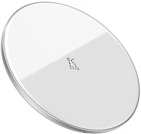 Baseus WXJK-B02 Simple asztali töltő (15w, gyorstöltés támogatás, vezeték nélküli töltés, qi wireless + type-c kábel) fehér kép