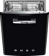 Smeg STFABBL3 Beépíthető mosogatógép fekete 60cm 50-es évek stílusa kép