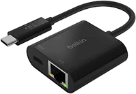 Belkin INC001BTBK Usb-c to ethernet + charge adapter black kép
