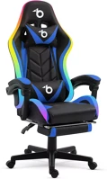 Bemada BMD1115BL Rgb led-es gamer szék - karfával, párnával - fekete / kék (bmd1115bl) kép