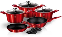 Berlinger haus BH-1222N burgundy edition edény és serpenyő készlet fedővel, 10részes kép