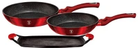 Berlinger haus BH/1668 Metallic line burgundy edition 3+2 részes serpenyő/ grill sütőlap kép