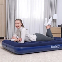 Bestway GL56433 Felfújható matrac - egyszemélyes, velúr - kék - 188 x 99 x 22 cm kép