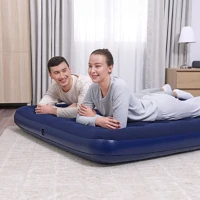 Bestway GL56435 Felfújható matrac - kétszemélyes, velúr - kék - 203 x 152 x 22 cm kép