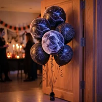 Bewello 10G MŰPÓKHÁLÓ + 10 PÓK halloween-i pókhálós léggömb szett - 5 léggömb + kép