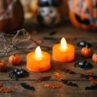 Bewello 56619A halloween-i világító dekoráció - led-es teamécses - narancssárga - 2 kép