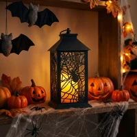 Bewello 56621B halloween-i pislákoló lámpás - pók - elemes - fekete - 30 x 14 cm kép