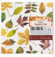 Bewello 59052 papírszalvéta szett - levelek - 2 rétegű - 33 x 33 cm - 16 db / csomag kép