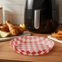Bewello BW1032A Air fryer sütőpapír - olaj nélküli sütőhöz - kockás, kör - 20 cm kép