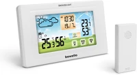 Bewello BW2070  digitális hőmérő és ébresztőóra - kültéri / beltéri - usb-s, elemes - fehér ()