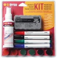 Bi-office KT1010 Kezdőkészlet mágnestáblához  (táblatörlő, tisztító spray, 4 db marker, 6 db mágnes) kép