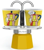 Bialetti 1405/MR MINI EXPRESS Lichtenstein kotyogós kávéfőző szett, 2 személyes kép