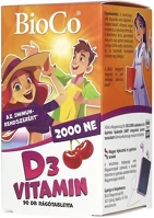 Bioco D3 2000 NE Vitamin  d3 2000 ne cseresznye ízű rágótabletta 90 darab kép