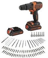 Black&decker BDCHD18BAFC-QW Ütvefúró/csavarozó 2 akku + 80 tartozék + koffer kép